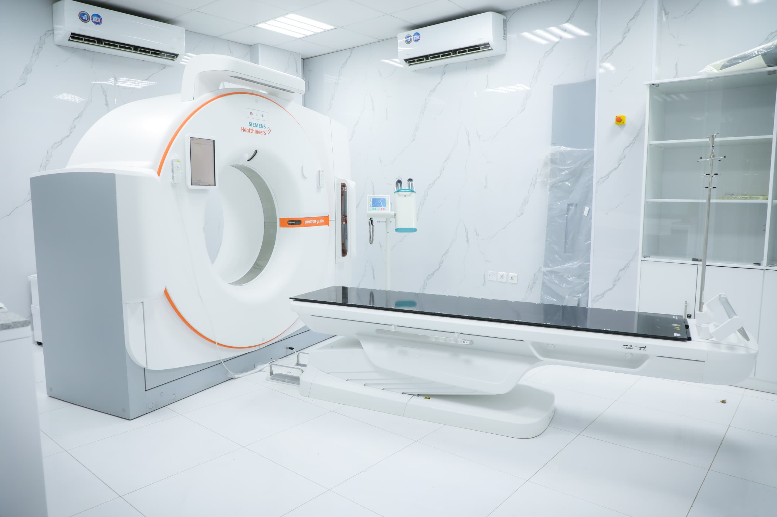 Commissioned CT room with installed medical imaging system